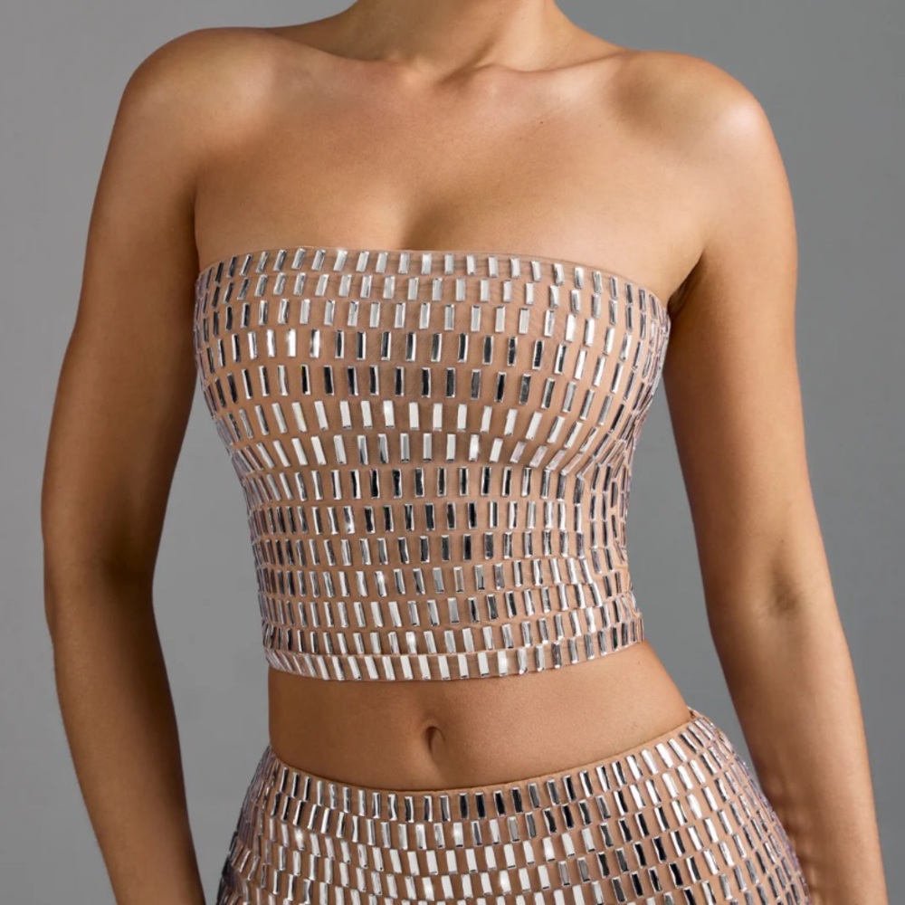 Oh Polly Charnelle embellished bandeau top